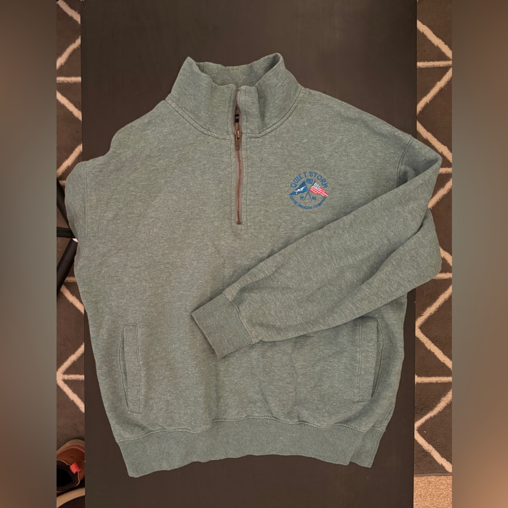 🏄‍♀️Quietstorm Teal 1/4 Zip Sweatshirt with Embroidered Logo 🌊 - S